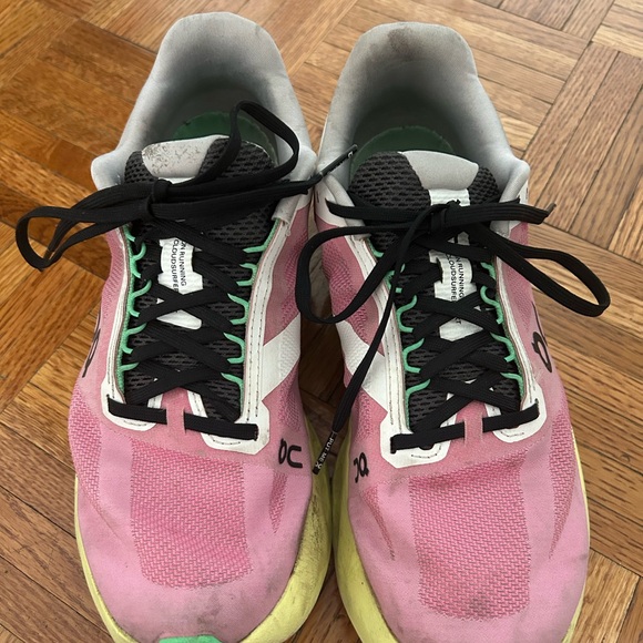 On Running Women's Pink and Yellow Cloudsurfer Next Running Shoes - Picture 2 of 8